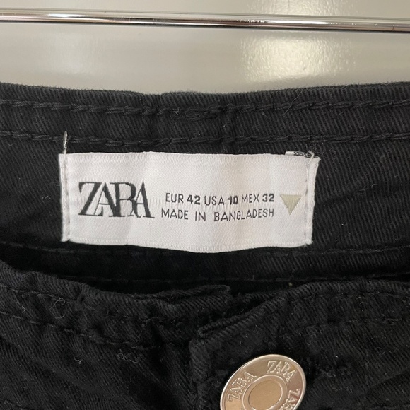 Zara Straight Fit Cargo Pants Black NEW - Picture 5 of 7